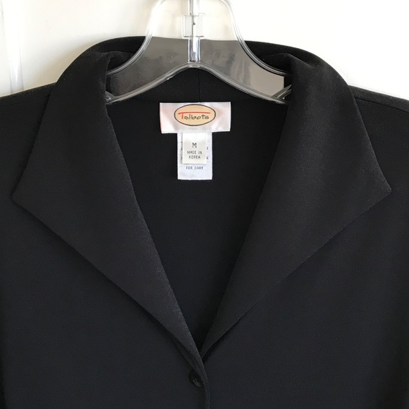 TALBOTS Black Blouse Button Down Collar Long Sleeve Women’s Size Medium - Picture 2 of 16